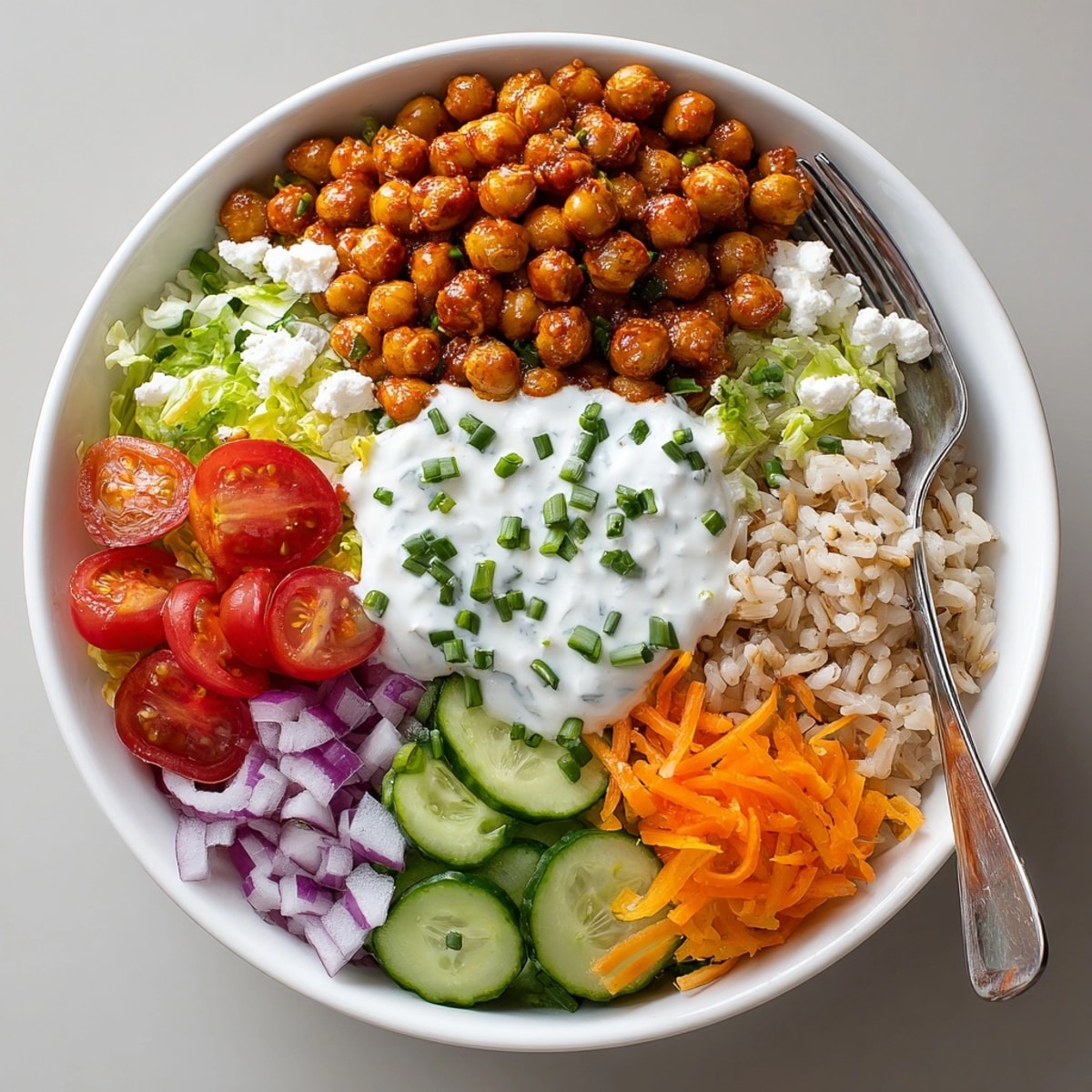 Enjoy the satisfying flavors of this easy 15-Minute Buffalo Chickpea Power Bowl, perfect for a healthy weeknight dinner.