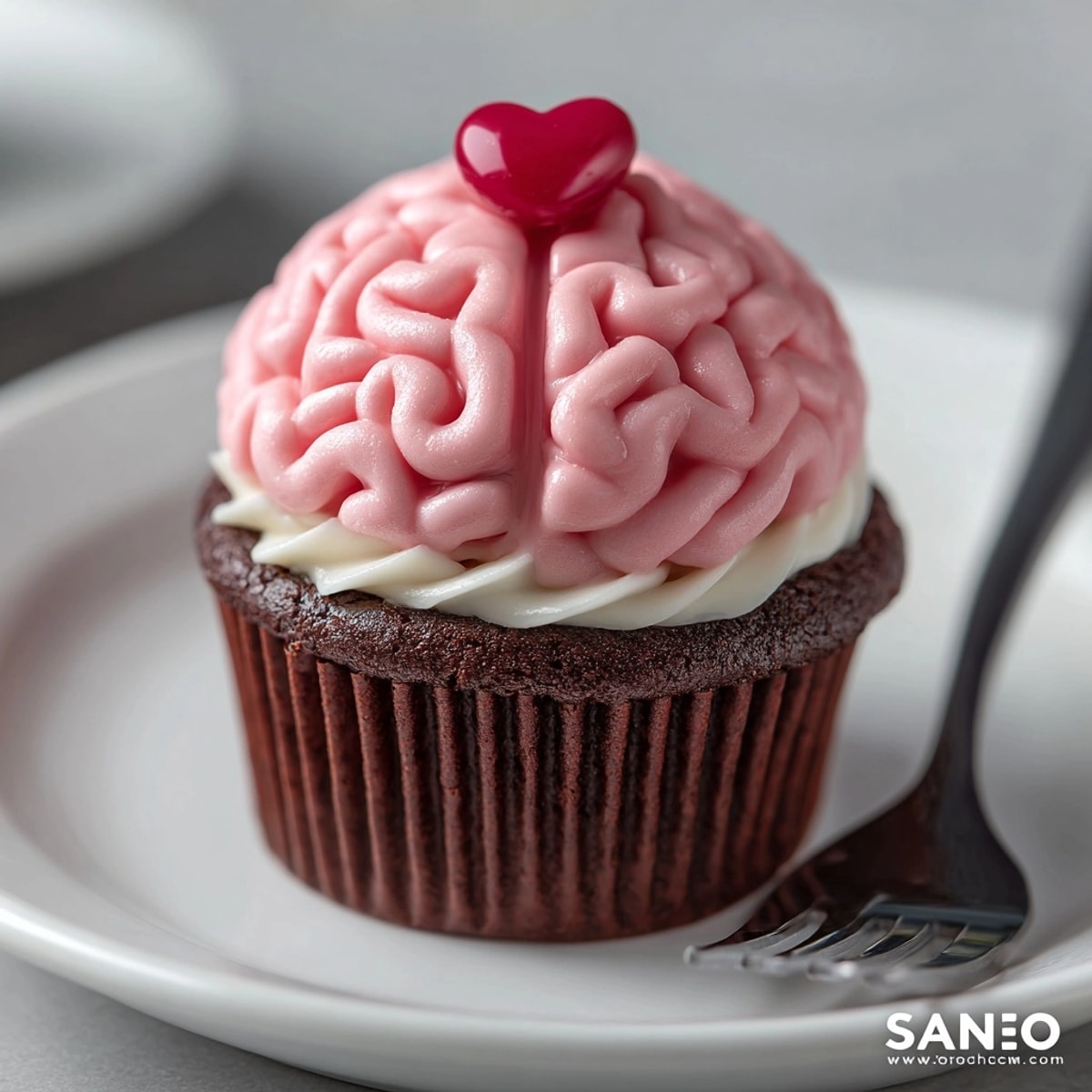 Halloween Zombie Brain Cupcakes: chocolate, raspberry, and pink vanilla, a kid-friendly fright.