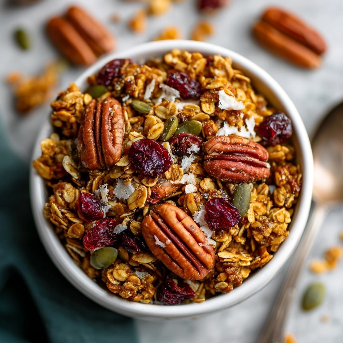 Imagine warm, crunchy bites of this delicious Pumpkin Spice Granola with autumn spices.