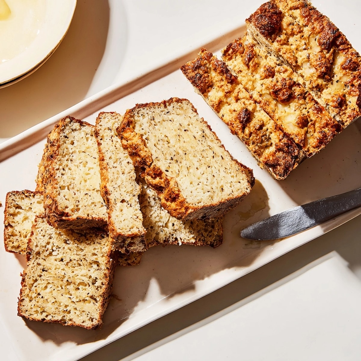 Golden 5-Ingredient Beer Bread loaf, warm from the oven, with a crisp, buttery crust.