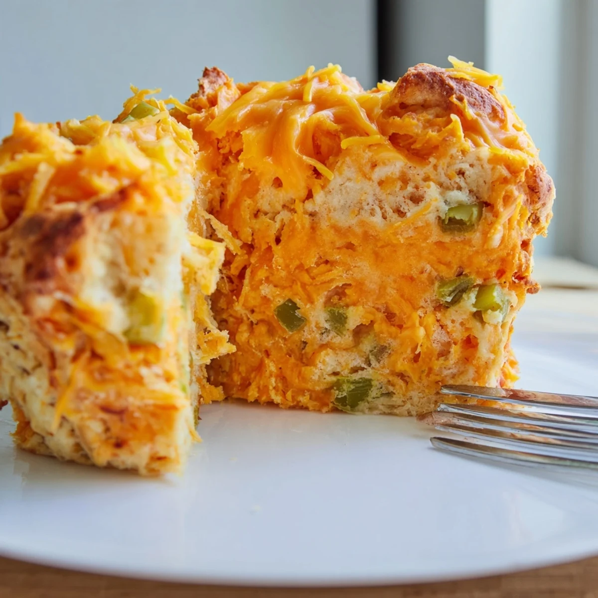 Savory Sweet Potato Cheesy Jalapeño Biscuit Muffin Loaf, warm and golden-brown, ready to serve.