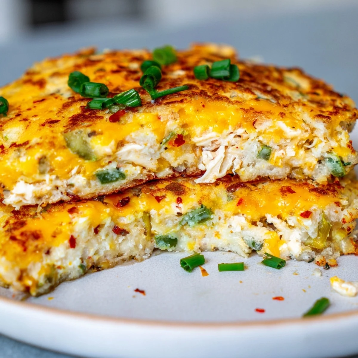Golden-brown pancake bars infused with dill, garlic, and a spicy twist.  
