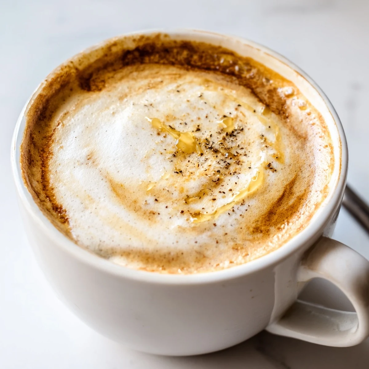 Unique onion latte featuring rich espresso and creamy textures for bold flavor.  