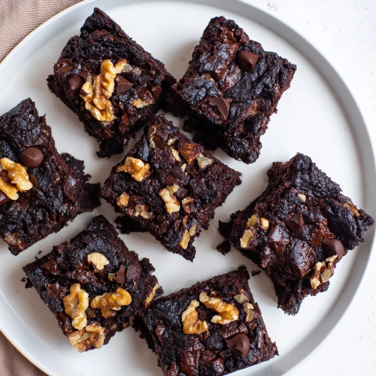 Indulgent Zero-Waste Brownies crafted from delicious nut-milk pulp, perfect for dessert.  