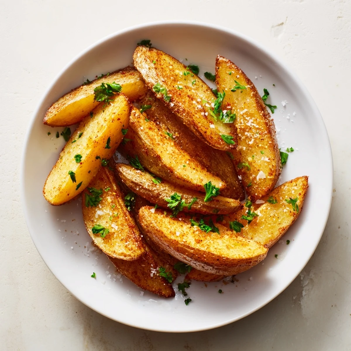 Close-up of crispy 15-Minute Microwave Crispy Potatoes, with visible spice coating and a tempting golden hue.