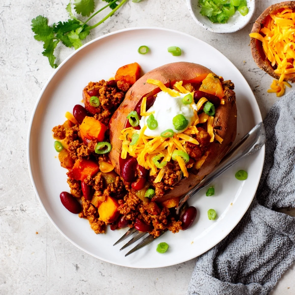 Baked Sweet Potato Chili