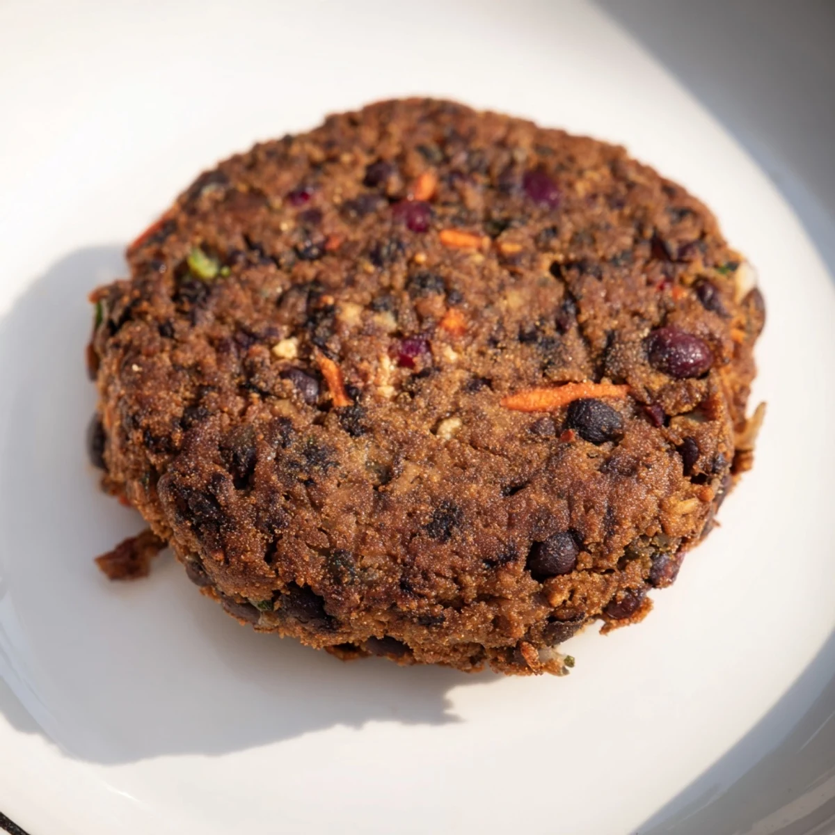 Homemade black bean burgers, sizzling in a skillet, promising a flavorful, vegetarian meal option.