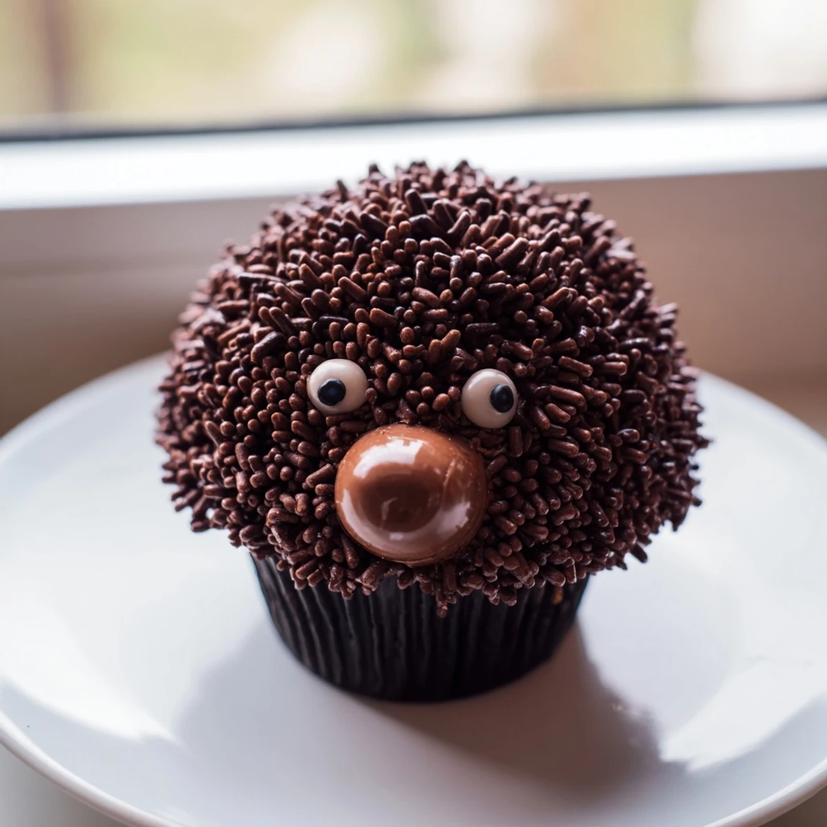 See charming Hedgehog Cupcakes, the perfect dessert, with delicious chocolate frosting and fun sprinkles.