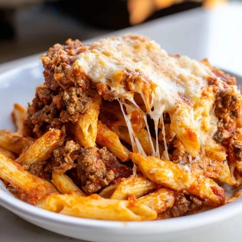 Cheesy Beef Penne Bake