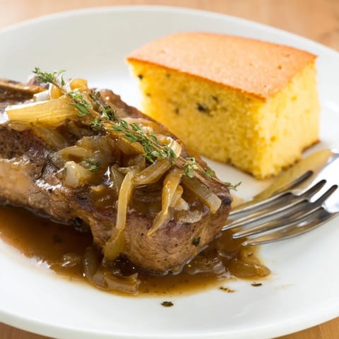 Smothered Pork Chops Cornbread