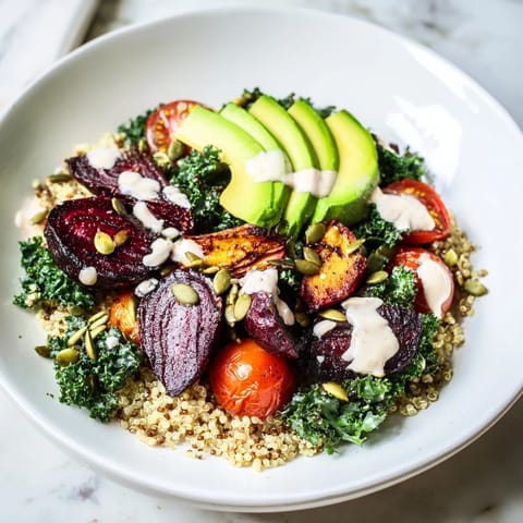 Quinoa Kale Roasted Beet Bowl