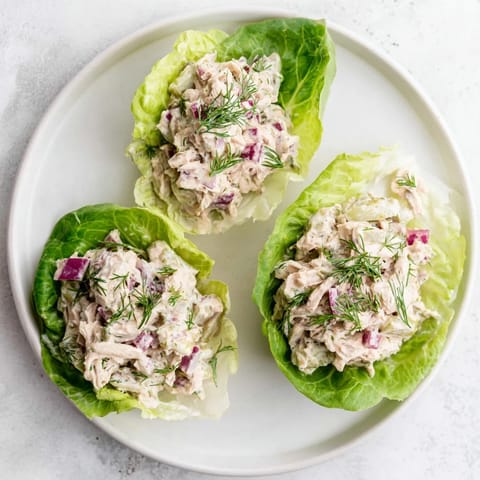 Dill Pickle Chicken Salad Lettuce Cups