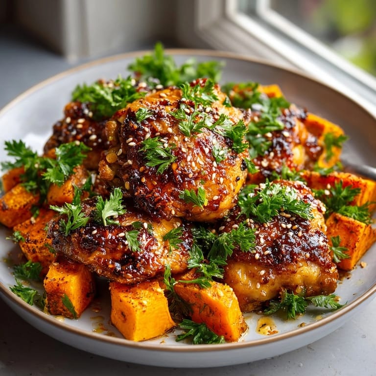 A sizzling skillet of One-Pot Honey Garlic Chicken, showcasing glistening sauce and tender chicken.