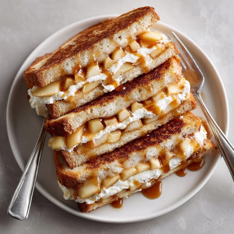 Buttery, toasted bread surrounds the delicious, gooey filling of this warm Spiced Apple Cinnamon Grilled Cheese.