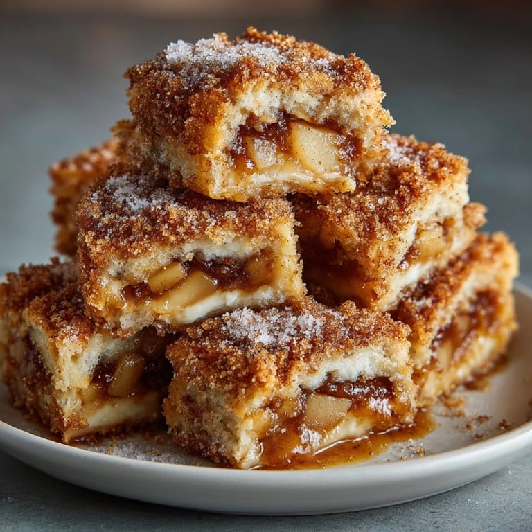 Close-up of glazed Apple Pie Biscuit Bites with a soft apple filling and flaky layers.