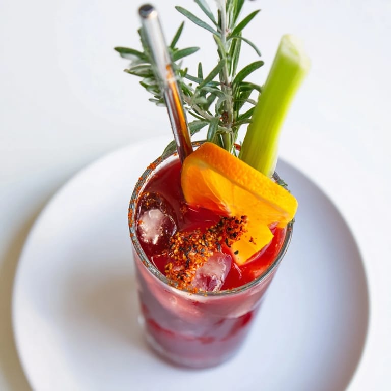 Refresh with a colorful Spicy Fall Mocktail: Smoky Bloody Cranberry, featuring spicy lime and cranberry.