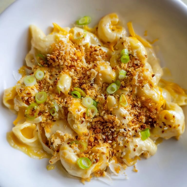 Golden-baked Katsu Curry Mac & Cheese, a fusion delight with aromatic flavors.