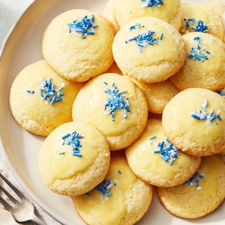 Soft, zesty Festive Hanukkah Lemon Christmas Cookies perfect for holiday celebrations and gatherings.  