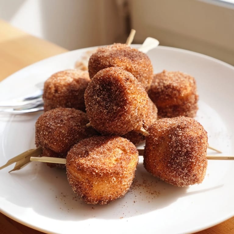 Indulgent Chai Pumpkin Churro Cake Pops rolled in sugary cinnamon for a festive treat.