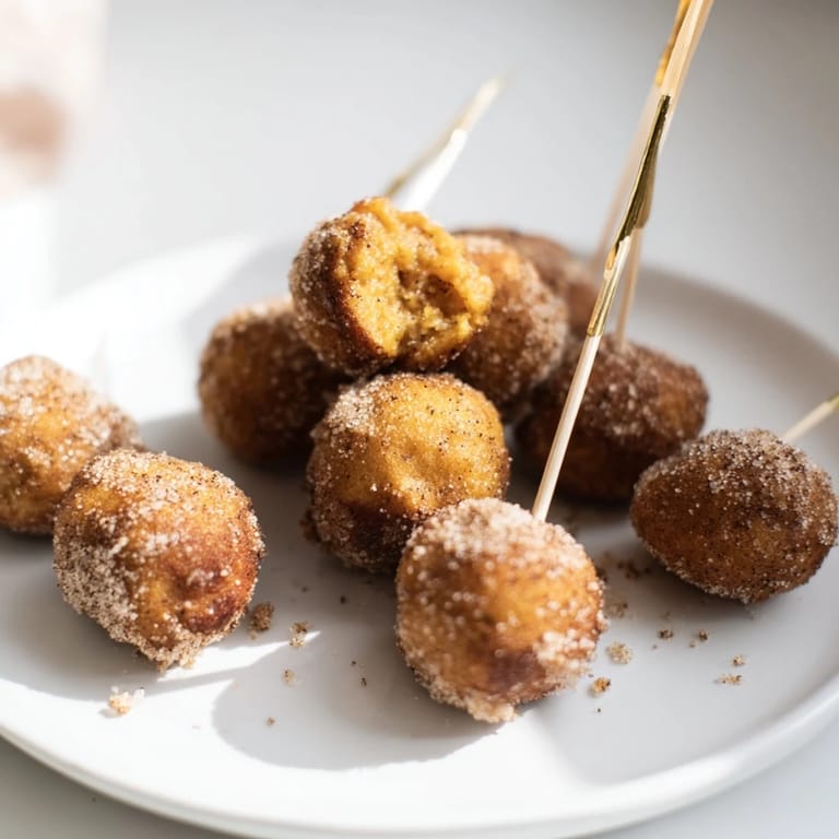 Warm, spiced Chai Pumpkin Churro Cake Muffin Pops, perfect for cozy gatherings or parties.  