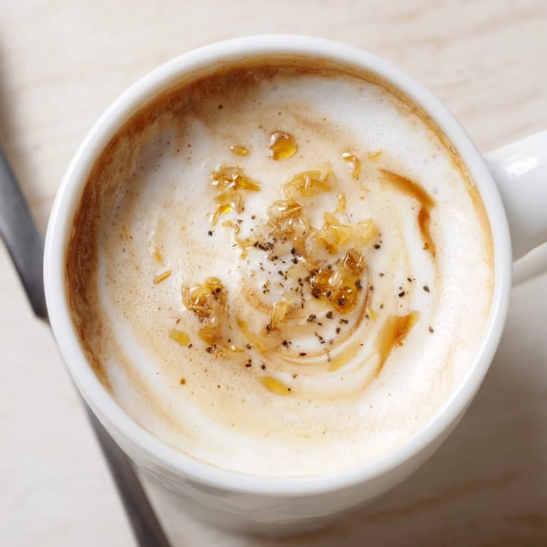 Artfully crafted onion latte with sweet caramel notes and a luscious finish.