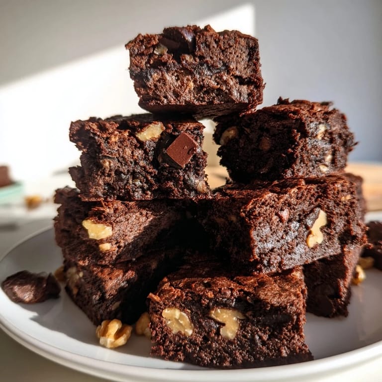 Fudgy Zero-Waste Brownies feature rich chocolate and repurposed nut-milk pulp, delightfully satisfying.  