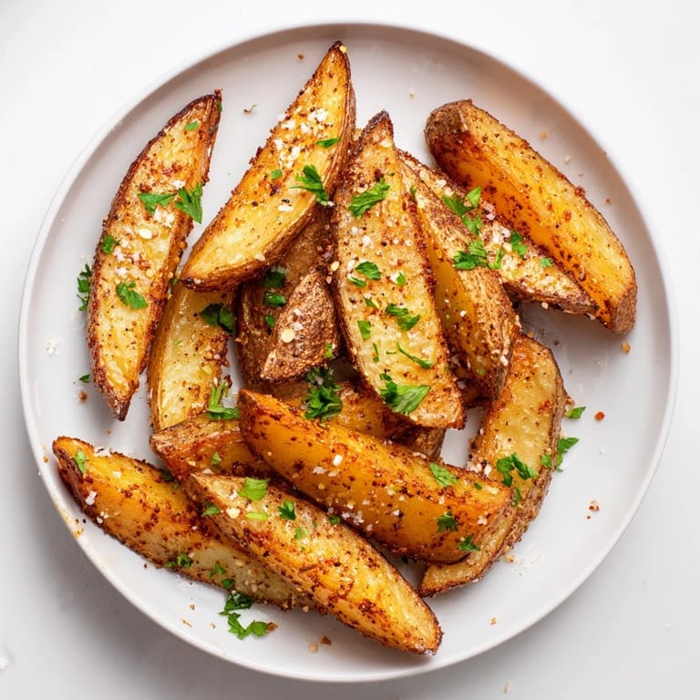 These quick 15-Minute Microwave Crispy Potatoes are delightfully crispy, sprinkled with parsley and sea salt for serving.