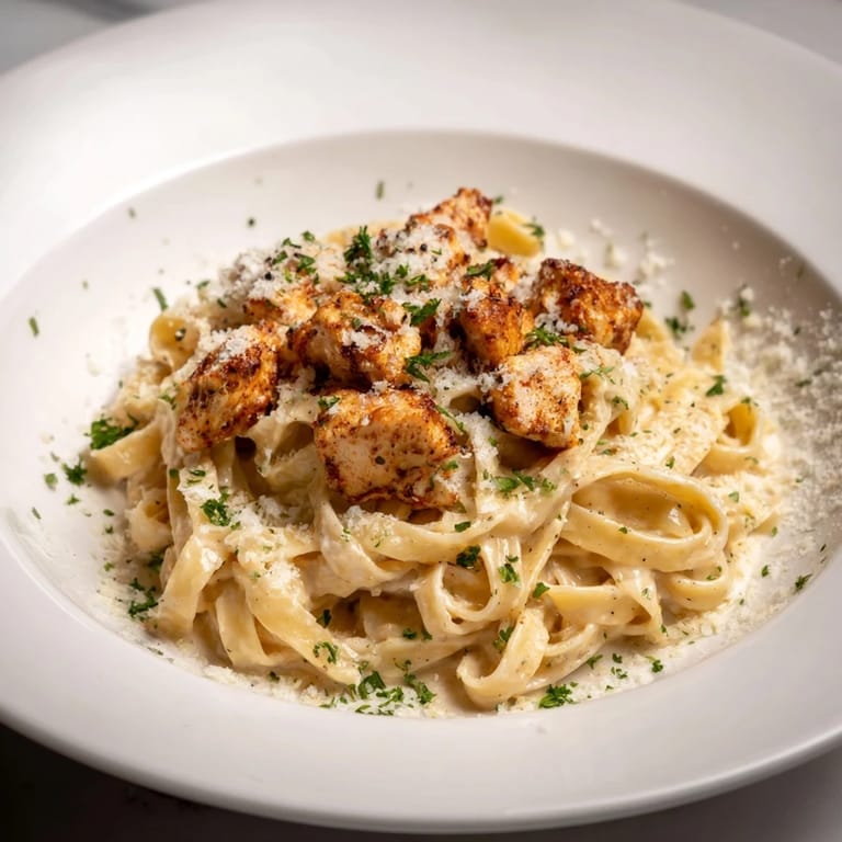 Savory Cowboy Butter Chicken Pasta, a comforting dinner: See the rich, golden sauce clinging to the chicken and pasta.