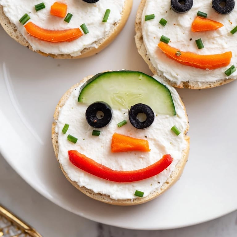 Festive Snowman Mini Bagel Sandwiches: Imagine delightful bite-size bagels with smiling snowman faces made of fresh veggies.