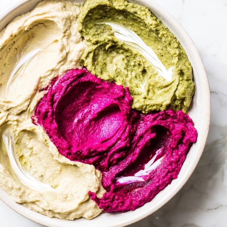 Easy marble swirl recipe—a visually stunning display of dips swirled with yogurt, ready to eat.